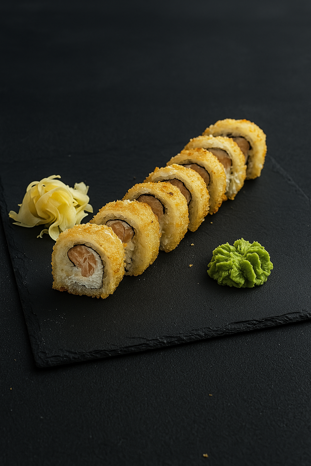 Горячий ролл с лососем