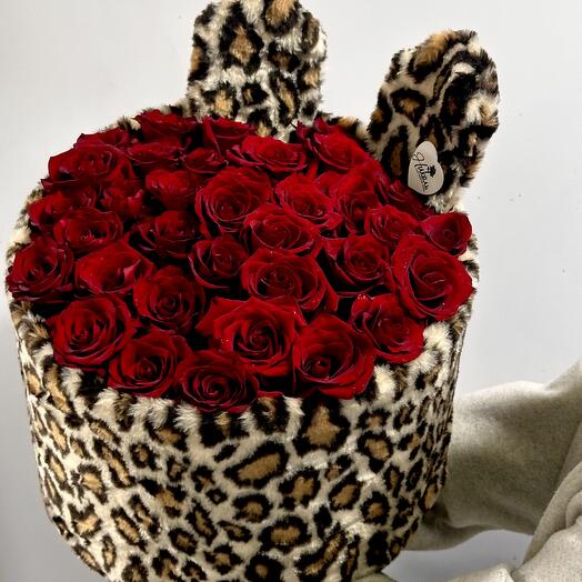 Букет «Леопардик» из премиальных эквадорских роз