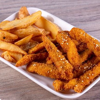 Стрипсы с картофельными дольками