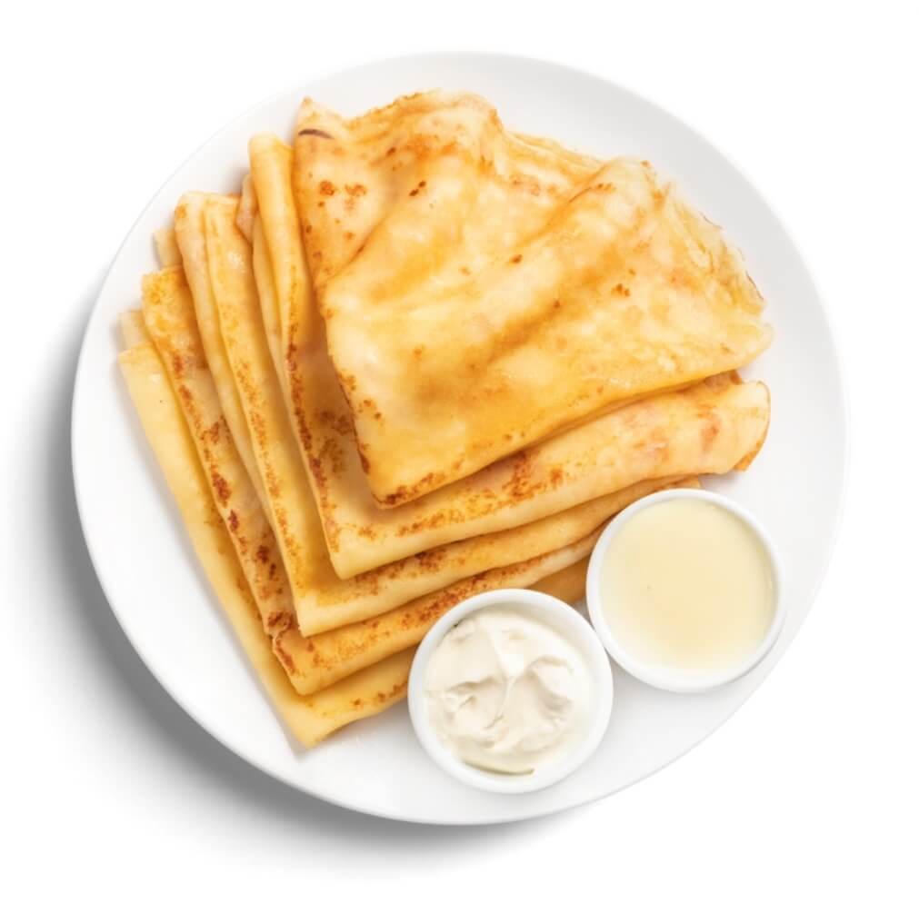 Блинчики со сметаной и сгущёнкой
