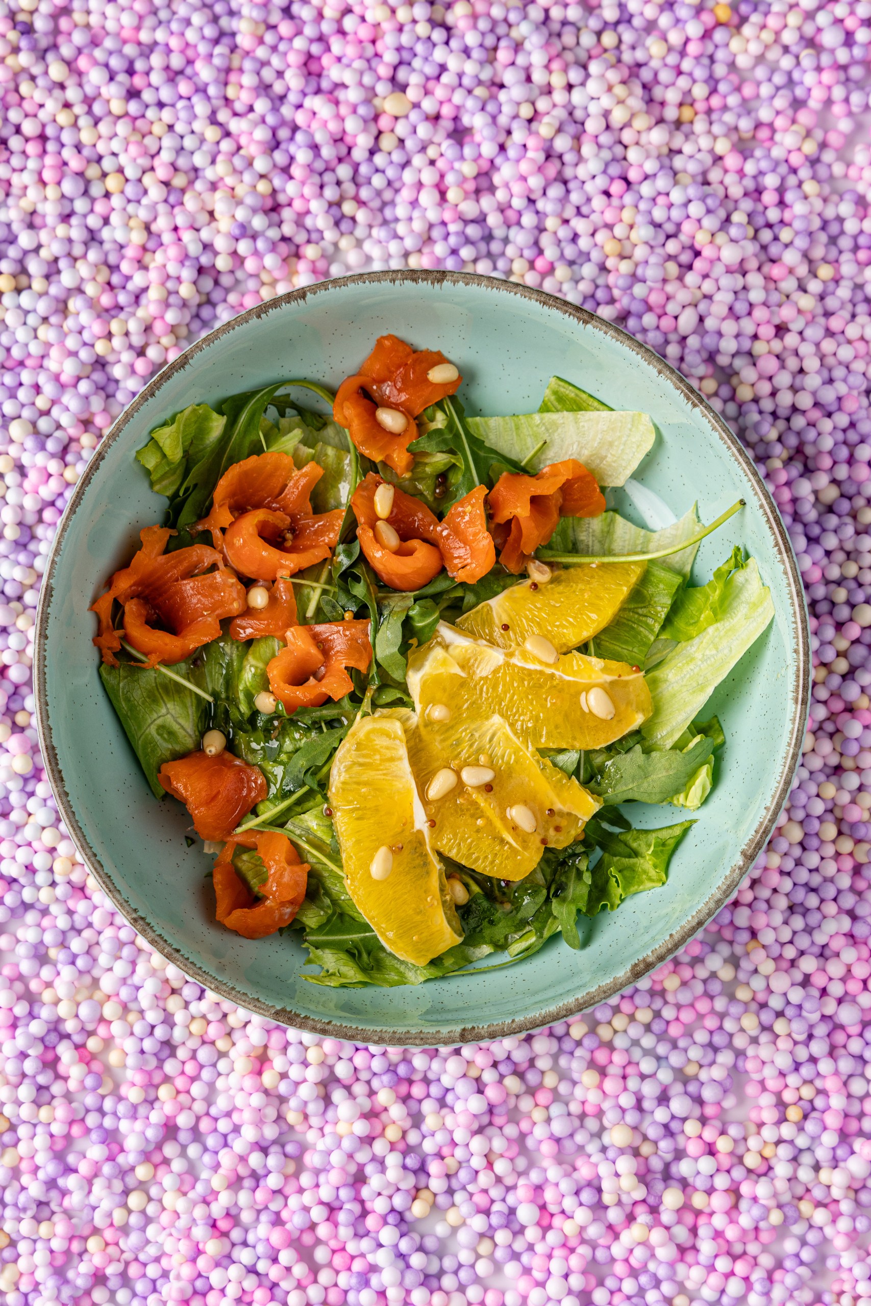 Салат с лососем и апельсином