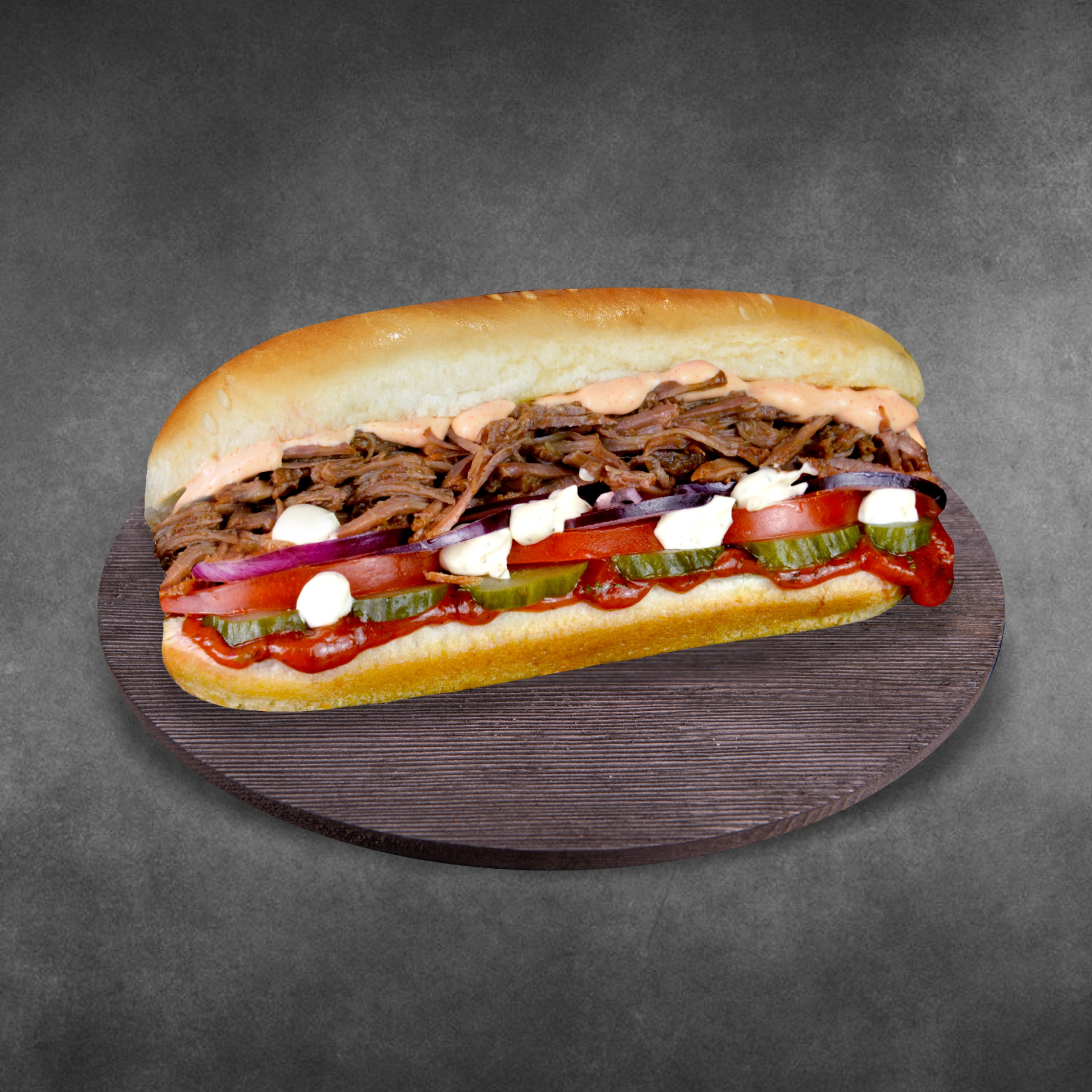 Донер сэндвич с рваной говядиной