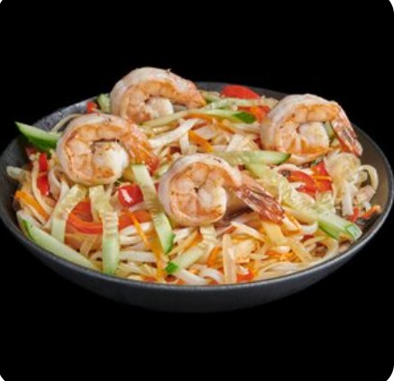 Wok удон с креветкой