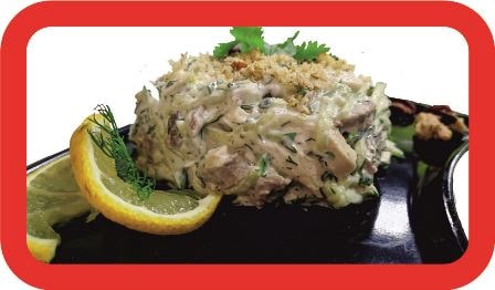 Мясной салат с грецким орехом