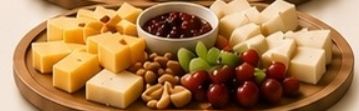 Сырная доска с брусничным соусом