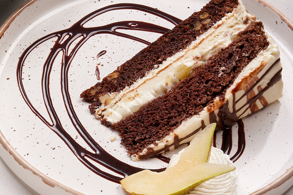 Шоколадно-грушевый торт