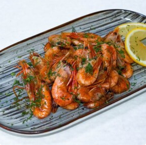 Креветки, жаренные в соевом соусе 