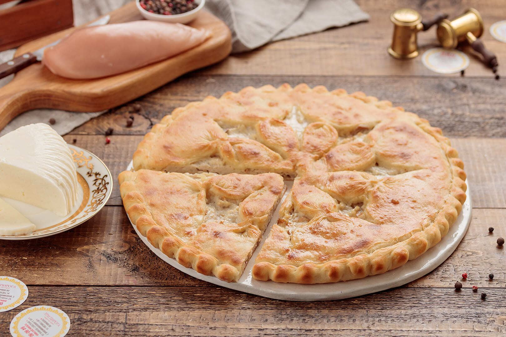 Пирог с курицей и сыром 1000 г