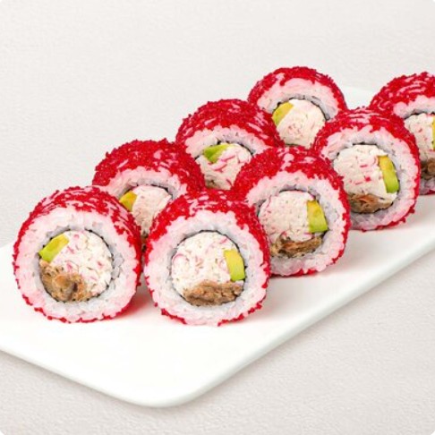 Калифорния с лососем терияки ролл