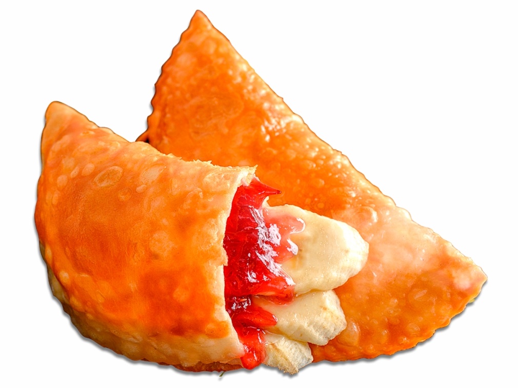 Чебурек с клубникой и бананом
