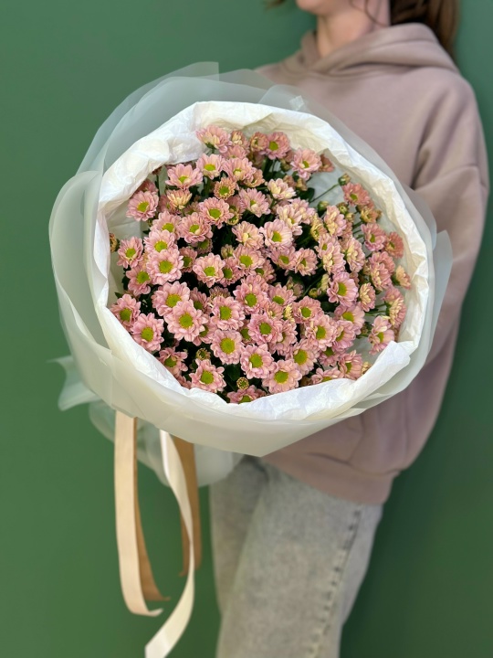 Монобукет из хризантем сантини