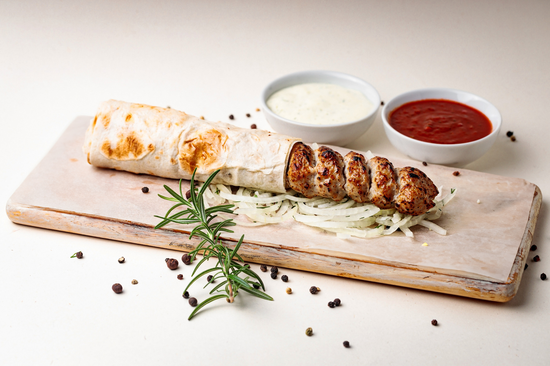 Кебаб из свинины в лаваше