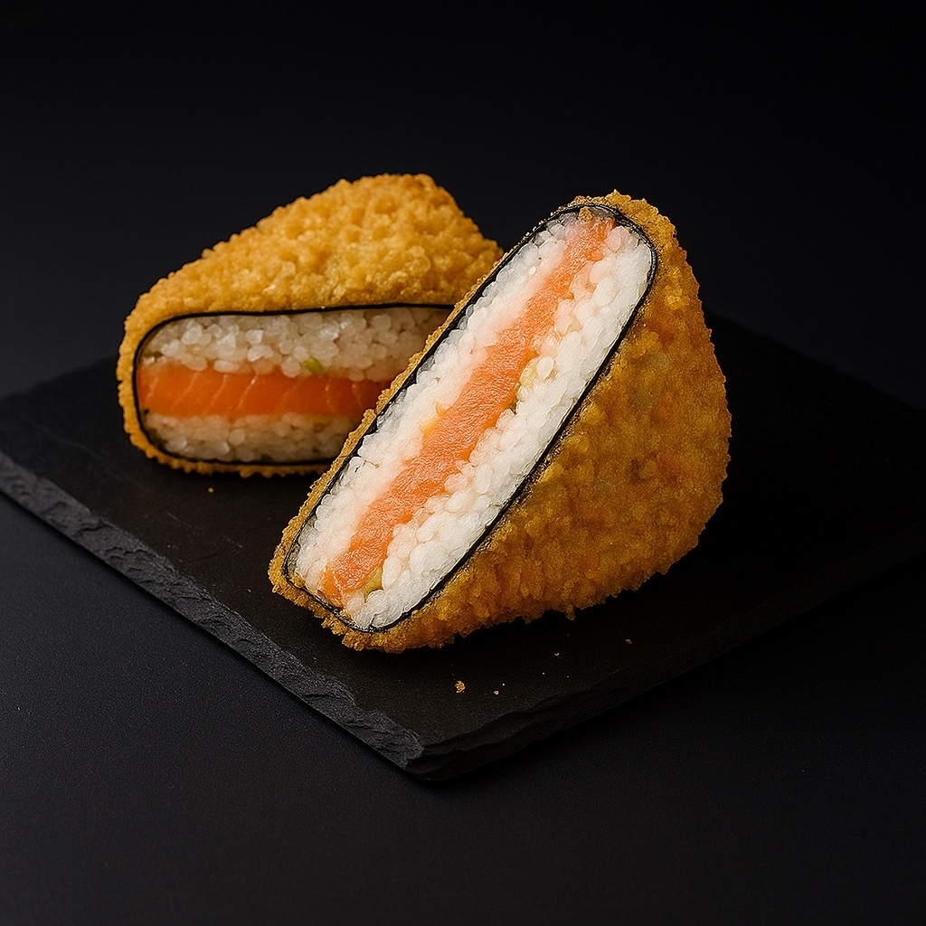 Онигири темпура с лососем
