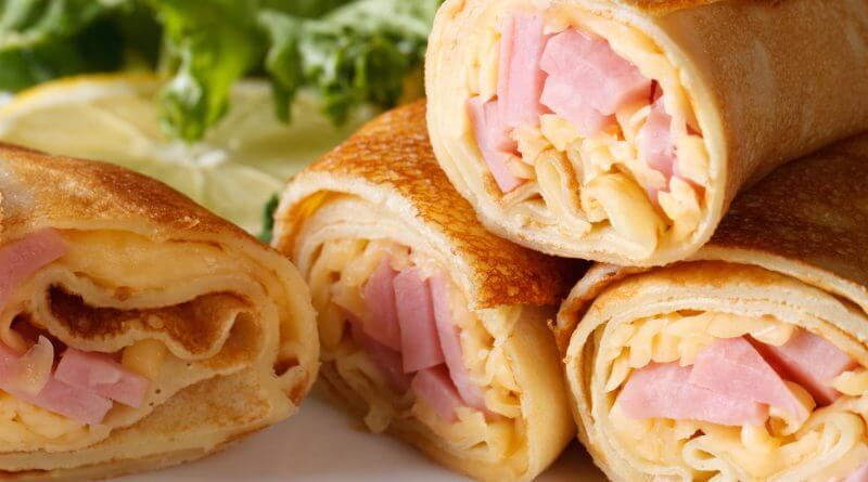 Блины с ветчиной и сыром