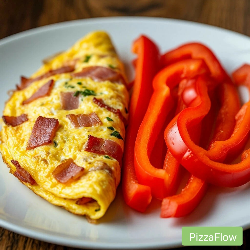 Омлет с беконом и болгарским перцем