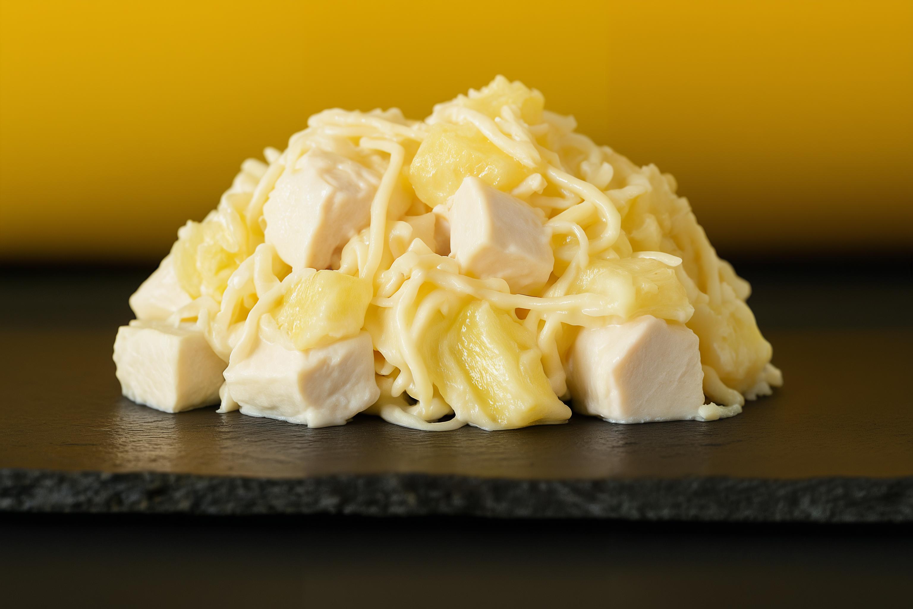 Салат с копчёной грудкой и ананасом