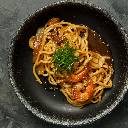 WOK с креветками