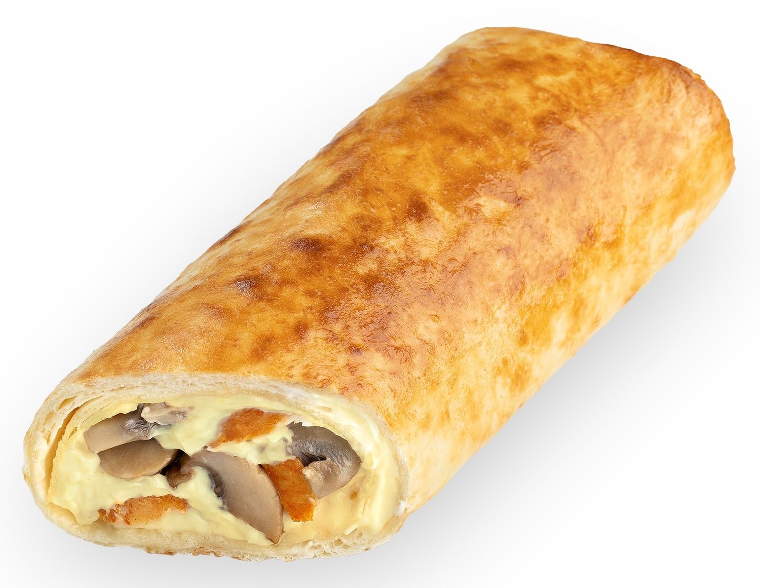 Горячий ролл с курицей и грибами