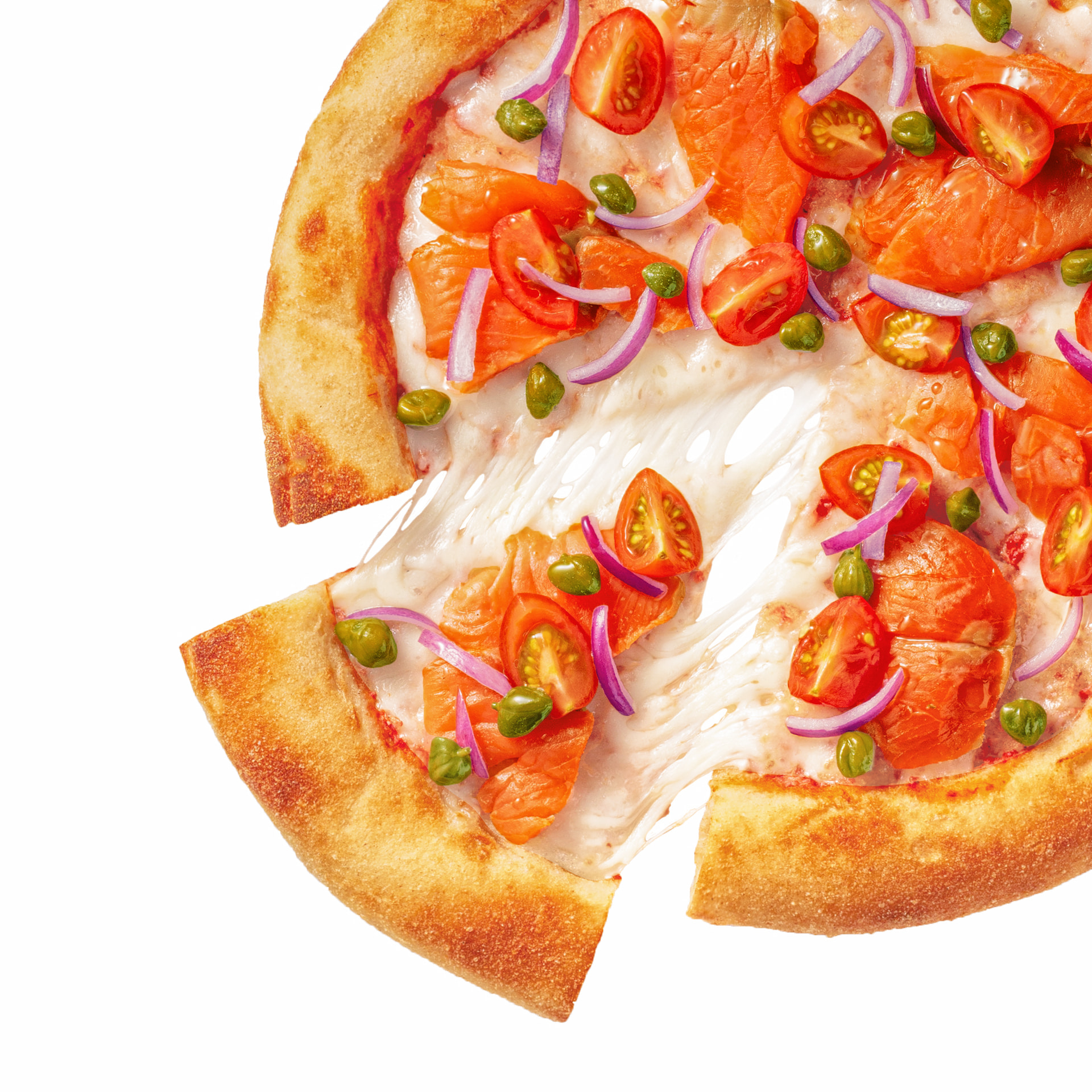 С лососем и каперсами круглая