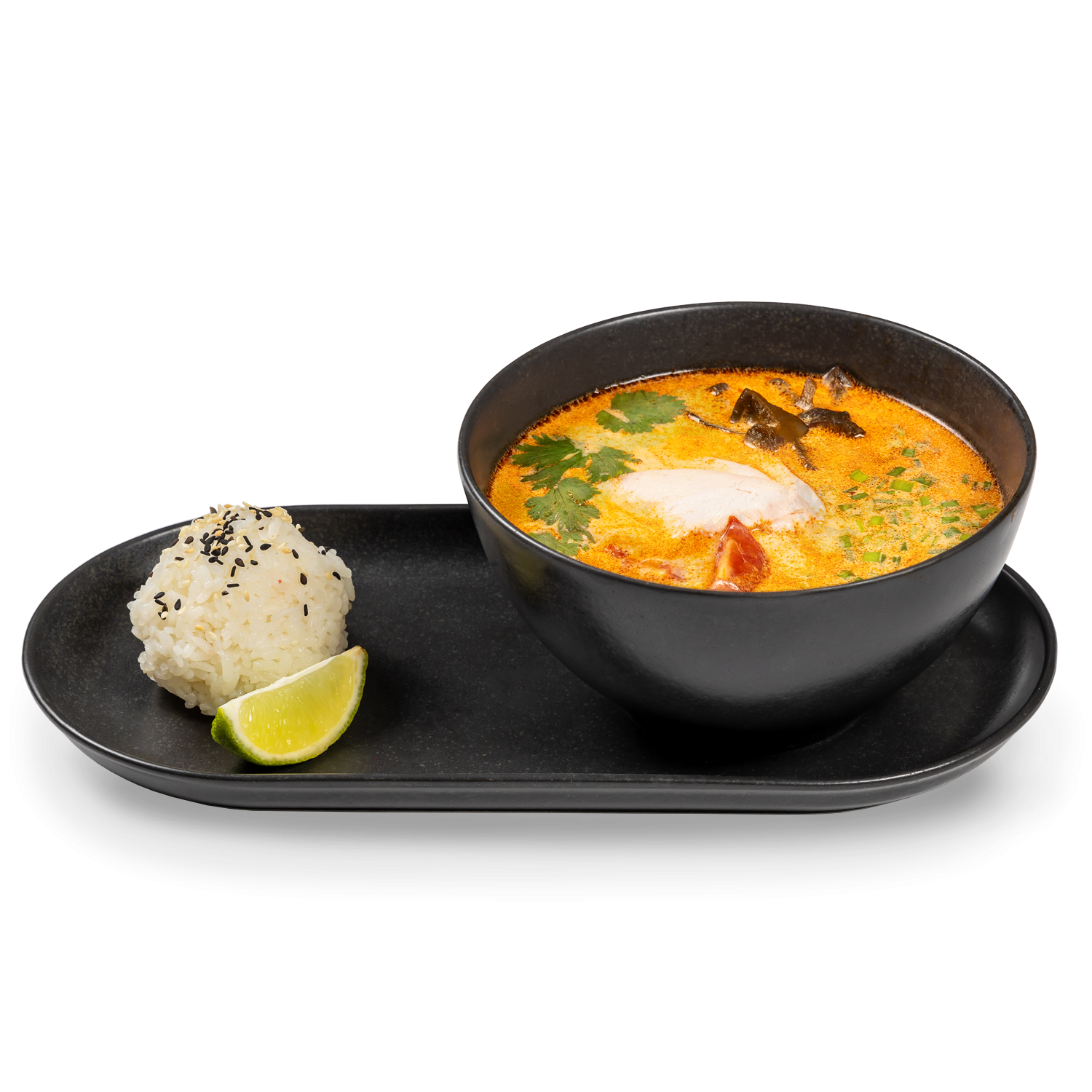 Суп Том Ям Кай с копчёной курицей и шиитаке