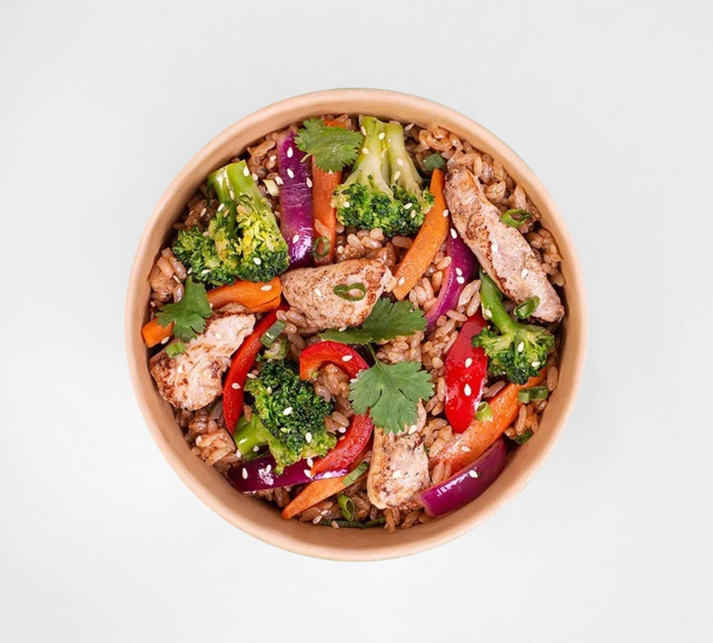 Рис с курицей в соусе терияки