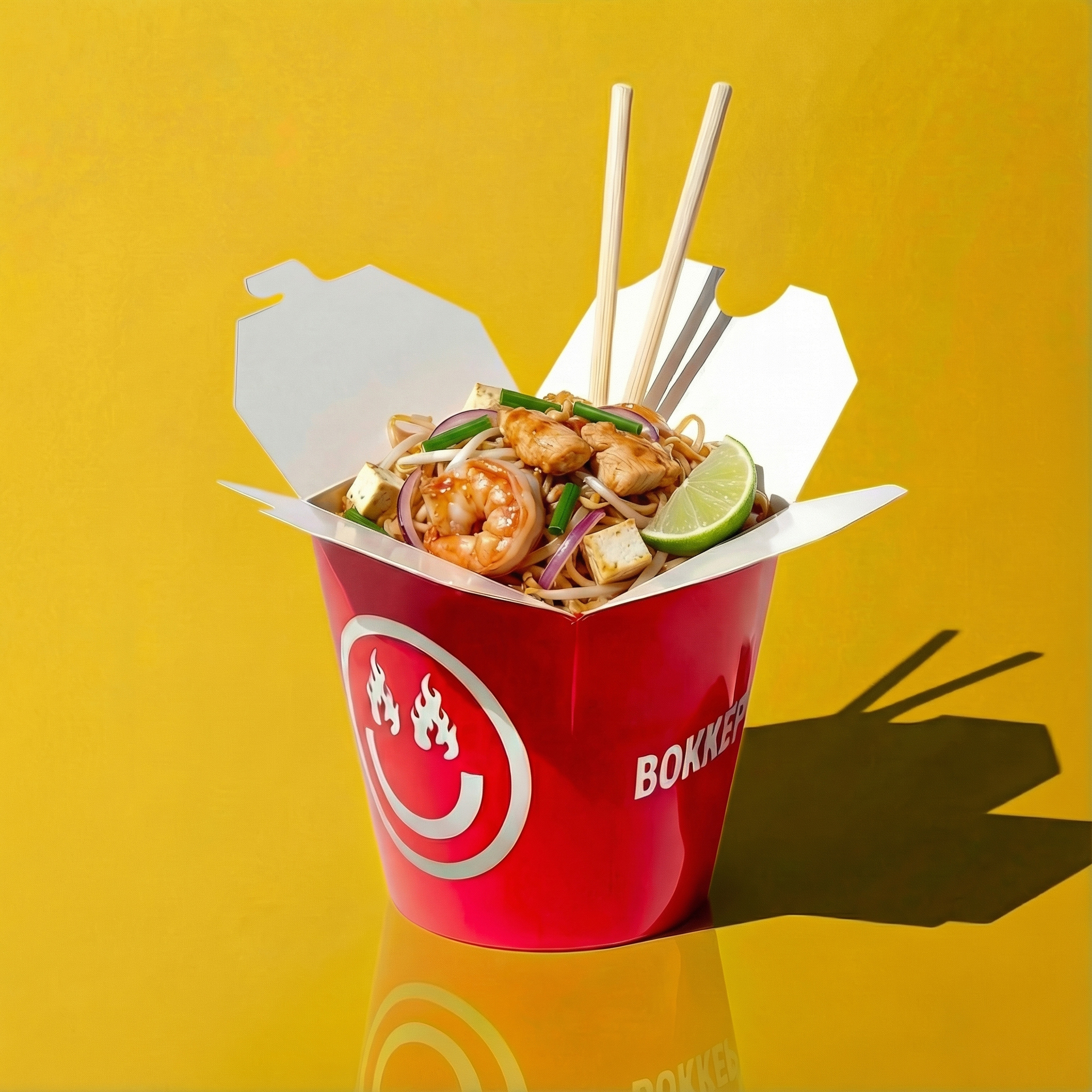 Пад тай креветки и куриная грудка