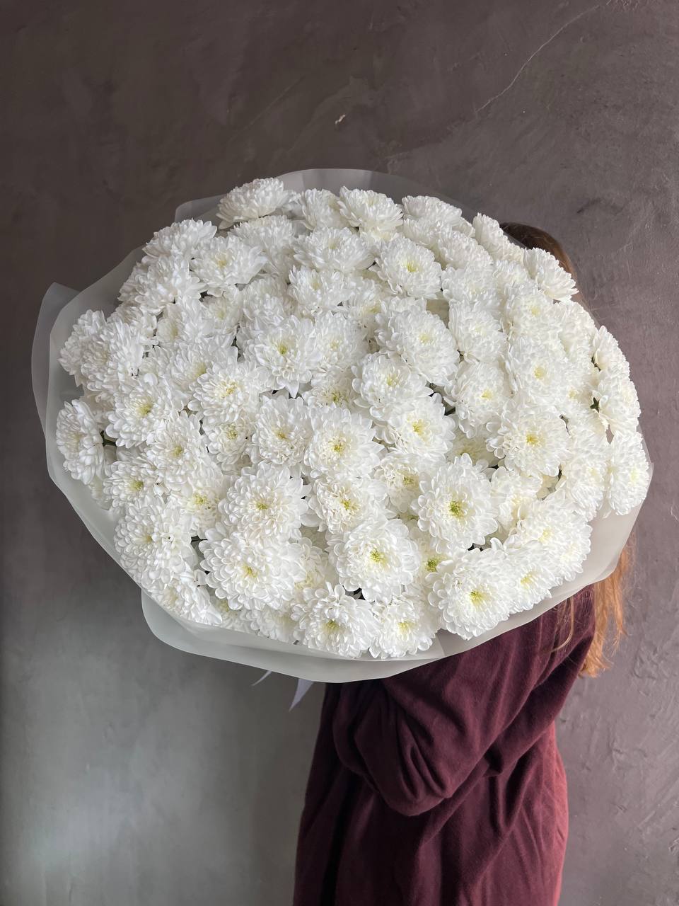 Авторский WOW букет из стойких хризантем / 25шт.