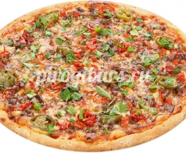 Мясная пицца с халапеньо