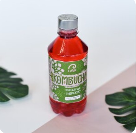 Комбуча Lava на Зеленом чае (Гибискус)