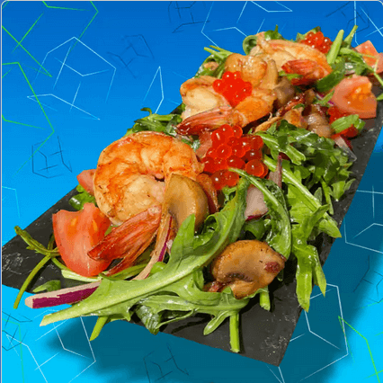 Салат с руколой и креветкой