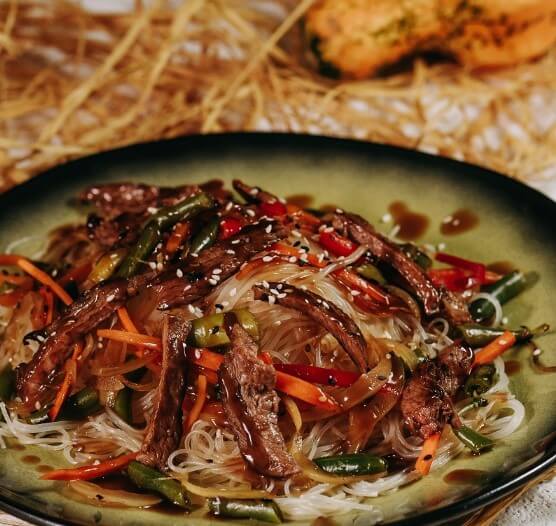 Wok с говядиной+фунчоза