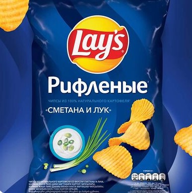 Lays рифленый Сметана и лук S