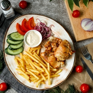 Комплексный обед с куриным шашлыком