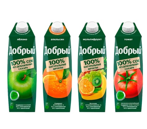 Сок Добрый в ассортименте: 1л