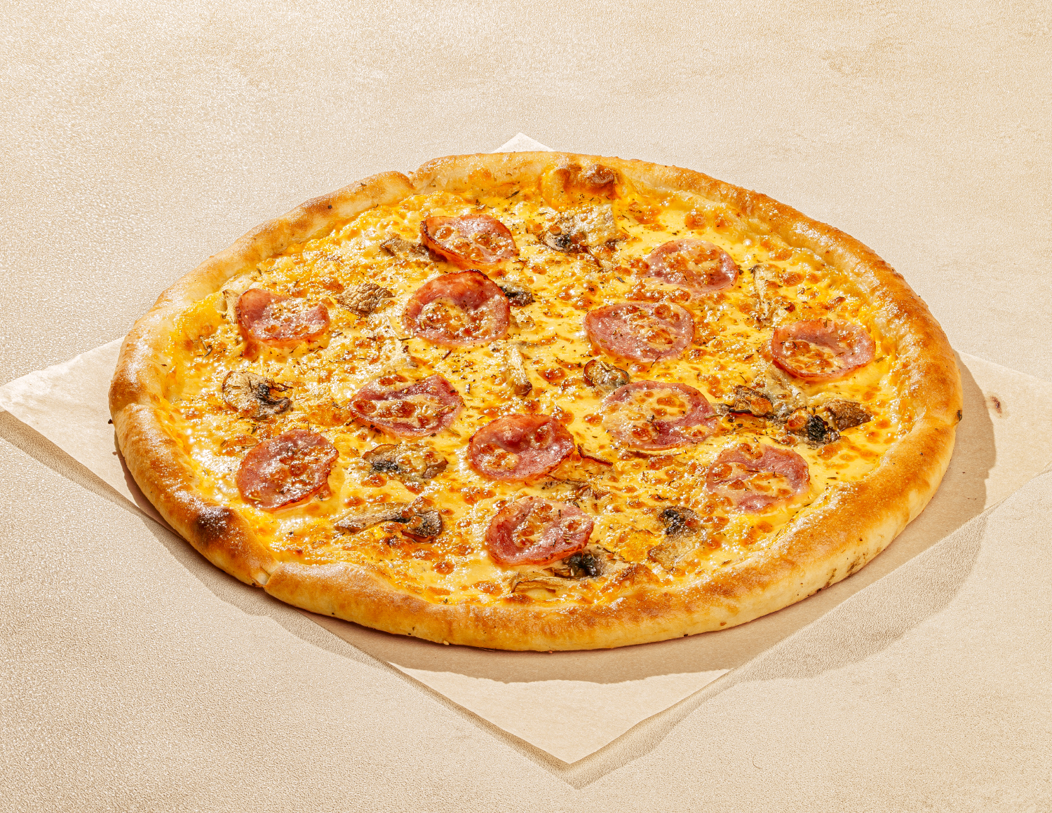 Ветчина и грибы 25 см