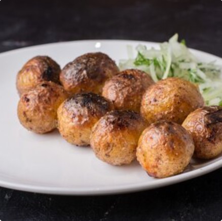 Картофель с салом\курдюком на мангале