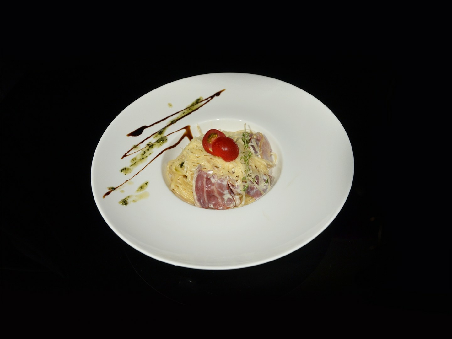 Паста карбонара (фарфалле)