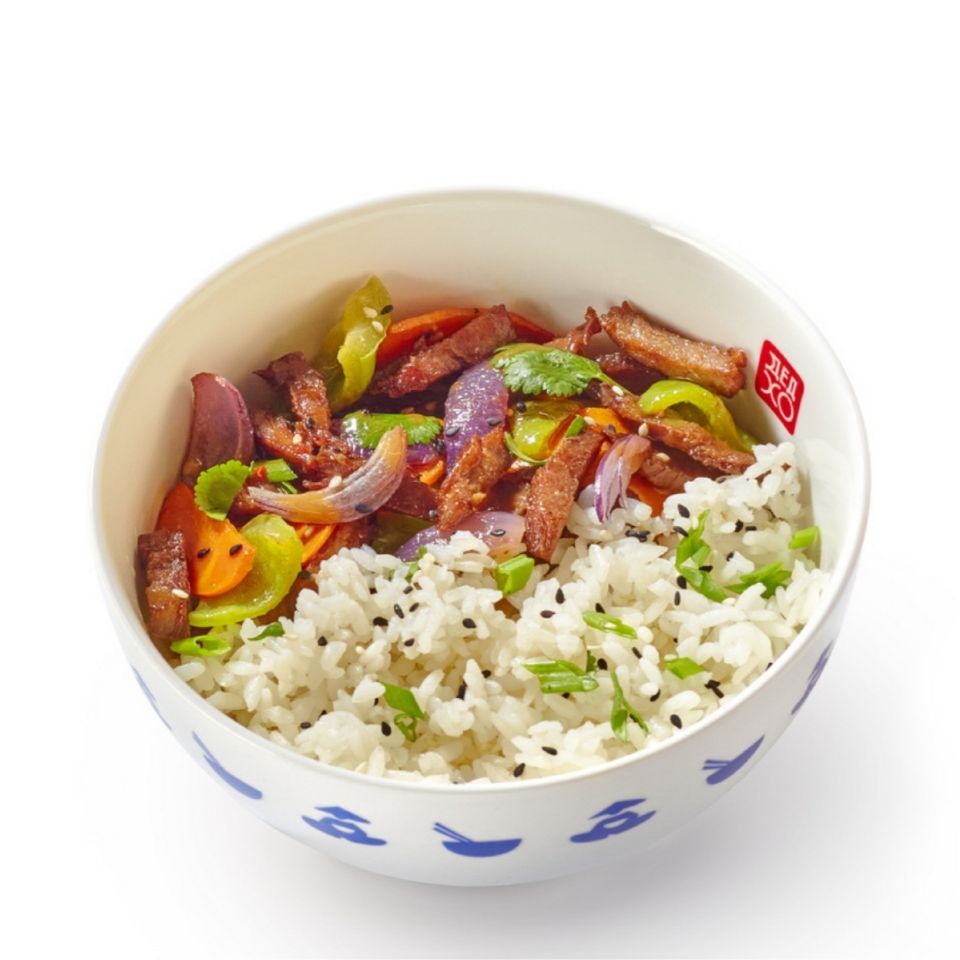 Рис на пару с говядиной