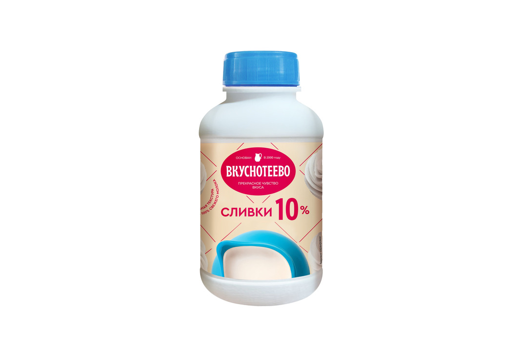 Сливки Вкуснотеево ультрапастеризованные 10% 450 г