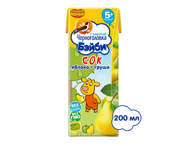 Сок Черноголовка Яблоко/Груша 200 мл