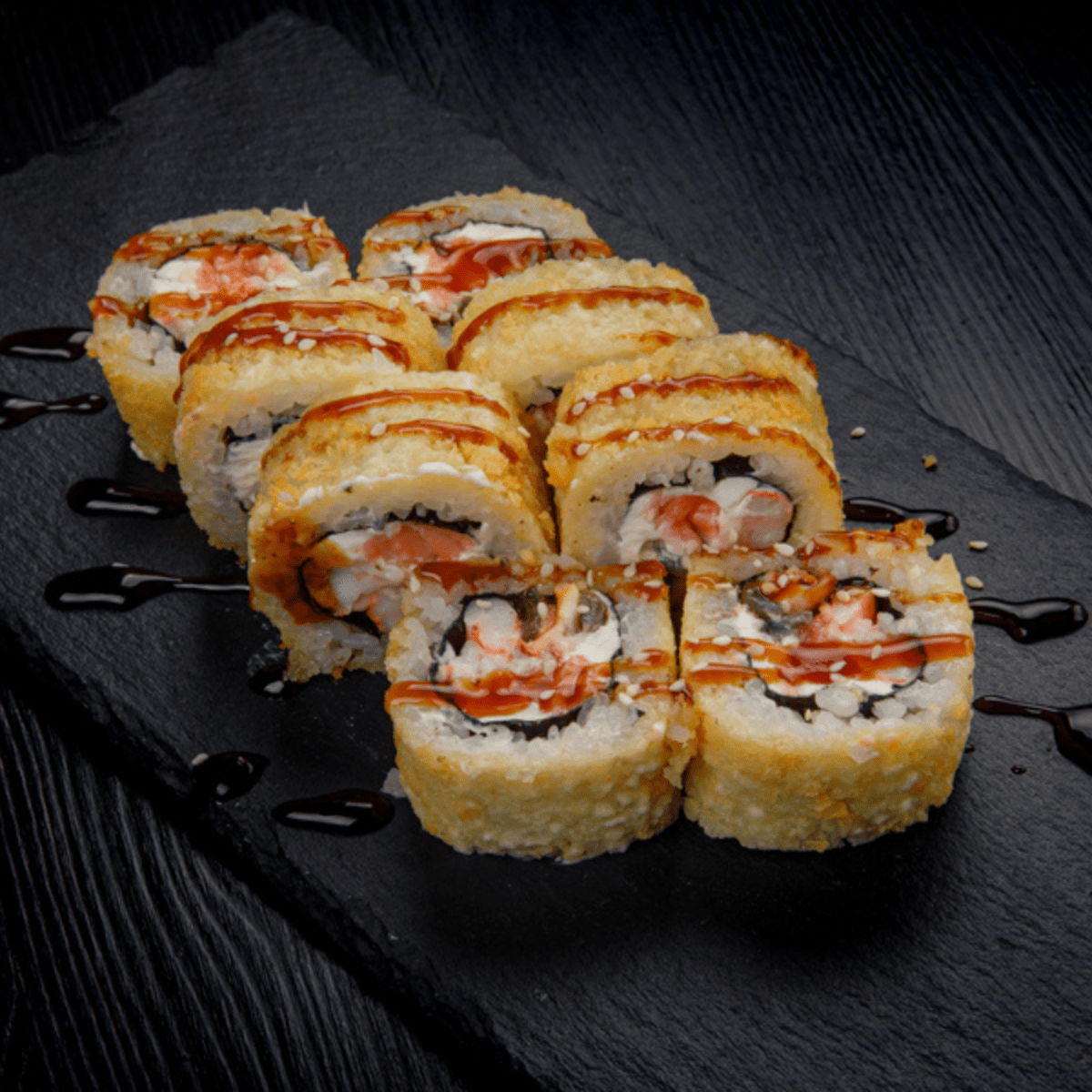 Сяке эби темпура