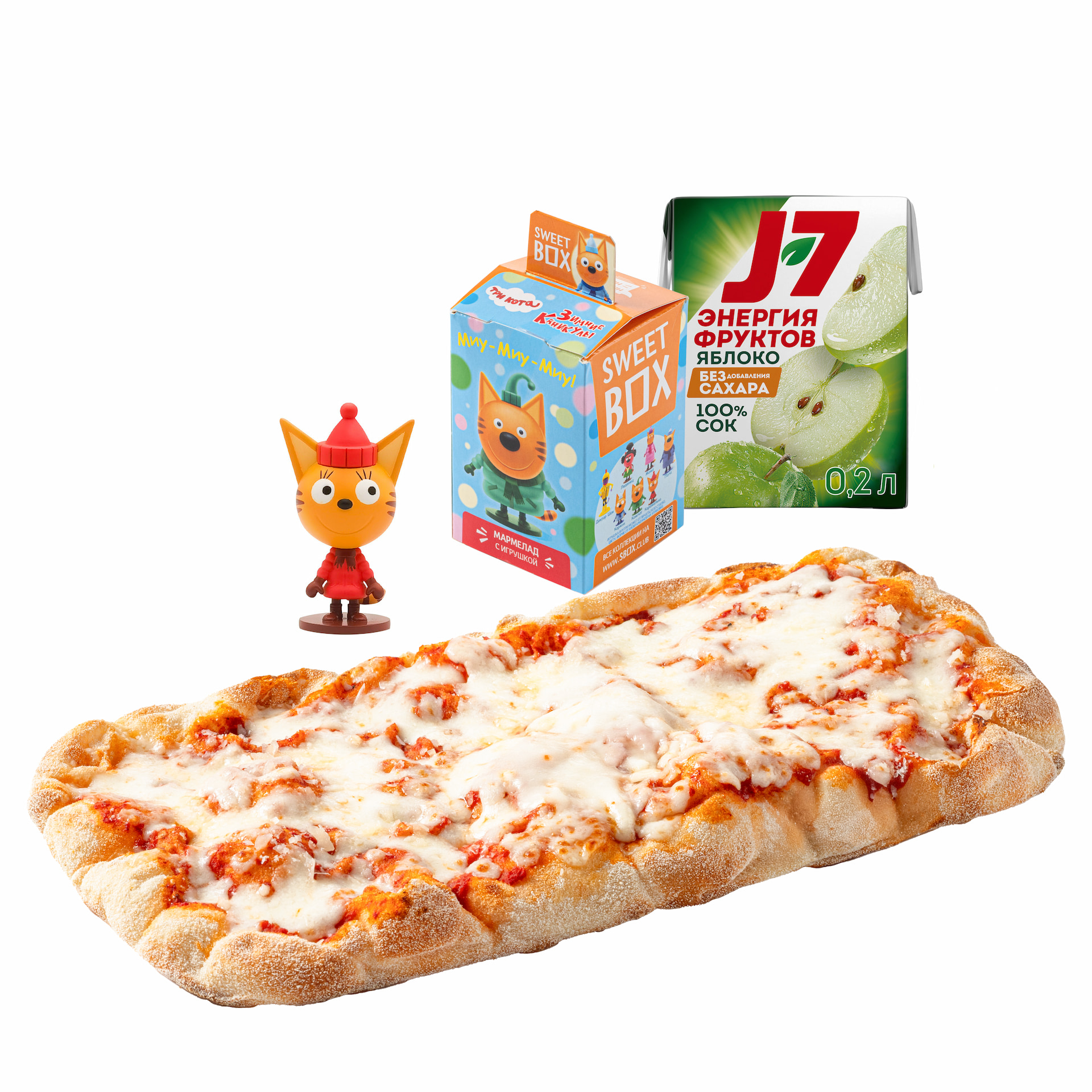 Комбо Три кота с пиццей кидз маргарита