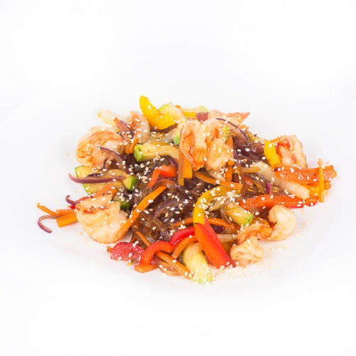 Wok харусамэ с креветками