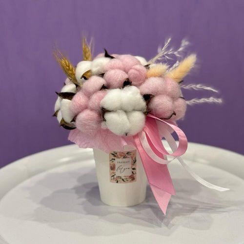 Букет из сухоцветов в стаканчике (9010)