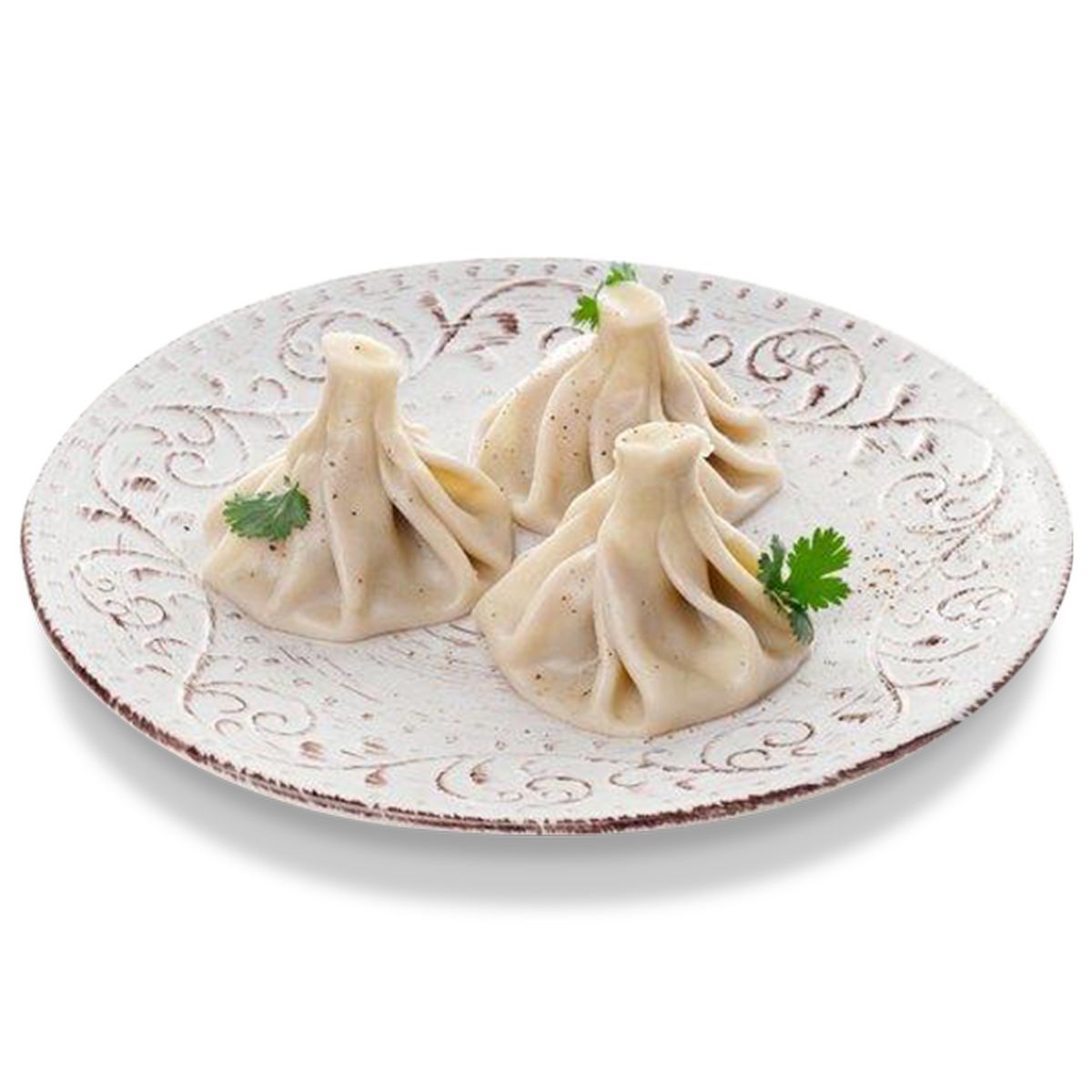 Хинкали с курицей и креветками