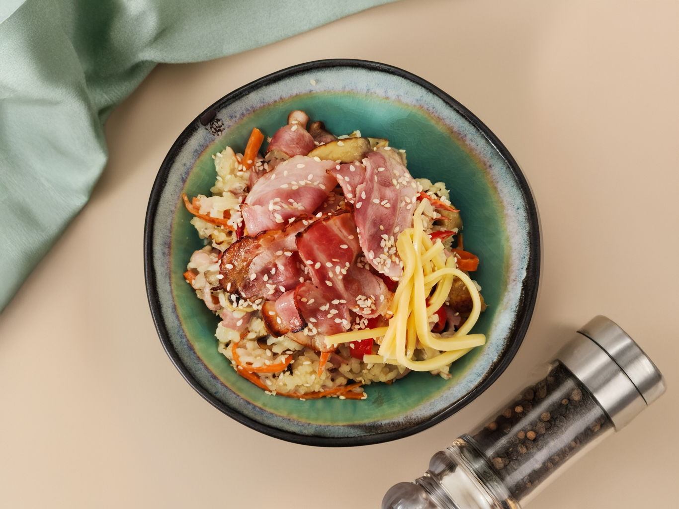 Тяхан с беконом