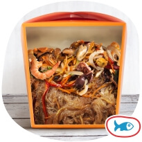 Морепродукты со стеклянной лапшой