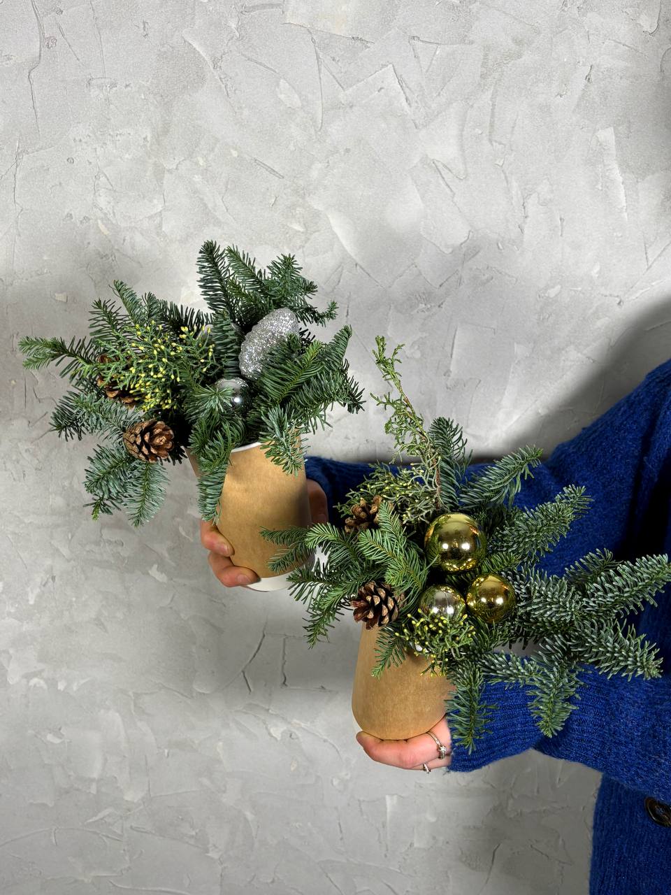 Новогодний комплимент в крафт стакане / 2 шт.