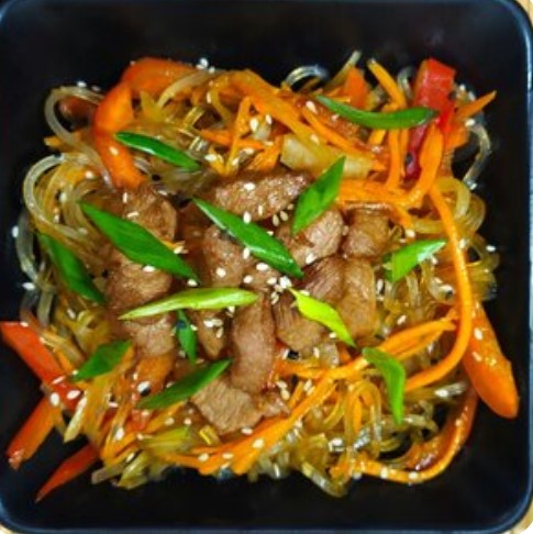 Харусаме со свининой и соусом Цую