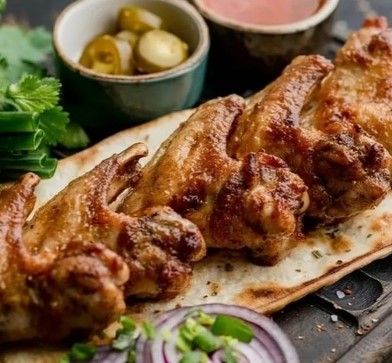куриные крылья на углях